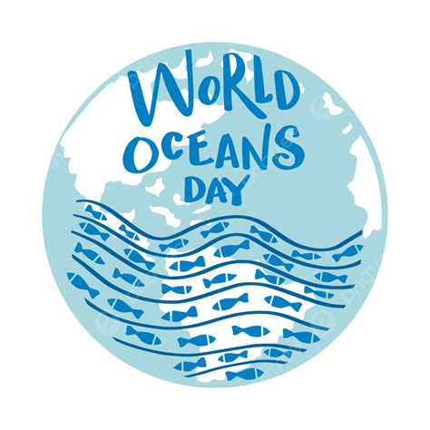 World Oceans Day Vector Design Images World Oceans Day Lettering