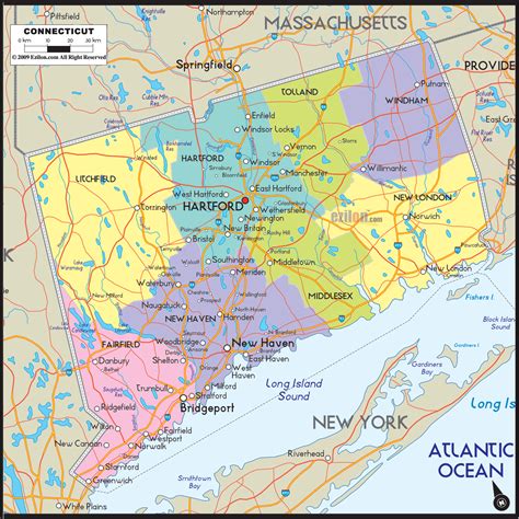 Road Map Of Ct Towns World Maps