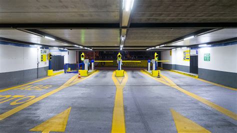 Entrance To Multistorey Underground Car Parking Garage Stock Photo