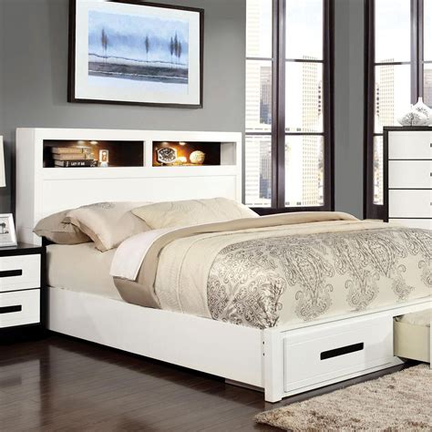 White And Ebony Full Size Storage Bedroom Set 5 Wchest Rutger By