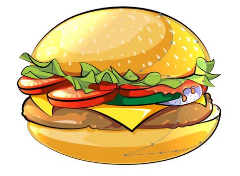 How to Create Cartoon Style Vector Burger - Adobe Illustrator Tutorial