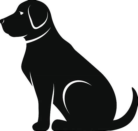 Dog Labrador Retriever Sitting Outline Clip Art Vector Images