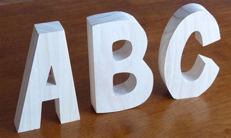 Free Standing Wooden Letter Unfinished Solid Wood By Mkskylines