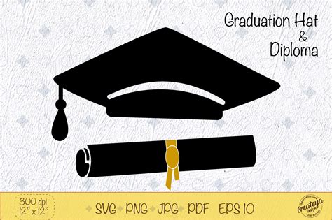 Graduation Cap Svg Diploma Svg Graduation Hat By Createya Design