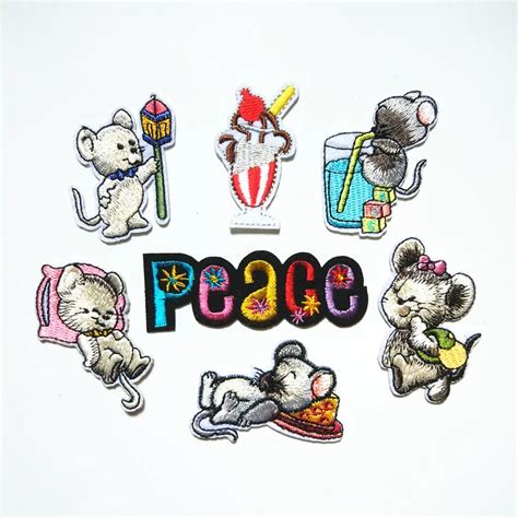 14pcs Mixedmouse Patch Hot Stamping Transfer A Level Washable Hot Press