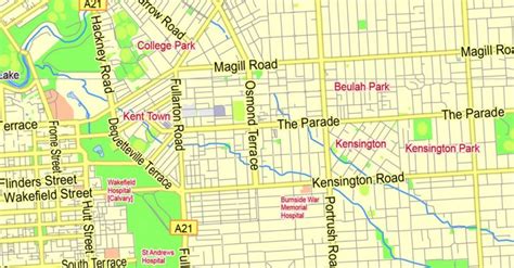 Adelaide Pdf Map Australia Exact Vector Street Map V2711 Fully