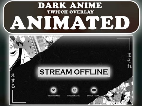 Animated Anime Manga Overlays Stream Package For Twitch Youtube