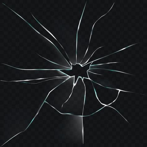 Free Vector Vector Illustration Of A Broken Cracked Cracked Glass With A Hole