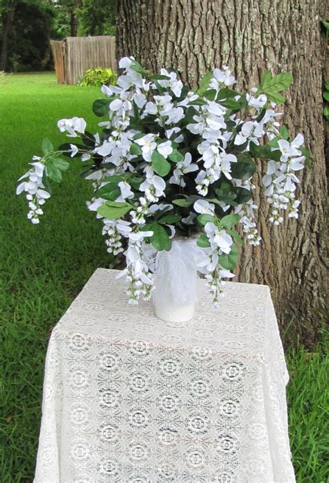 Items Similar To Wedding Floral Arrangement White Wisteria Flower