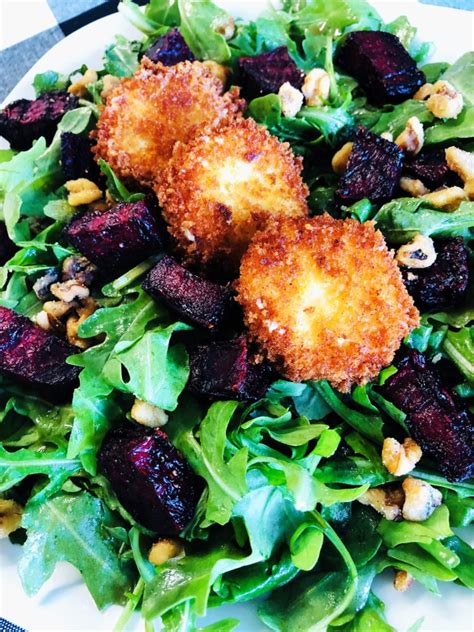 Roasted Beet And Crispy Goat Cheese Salad Cooks Well With Others