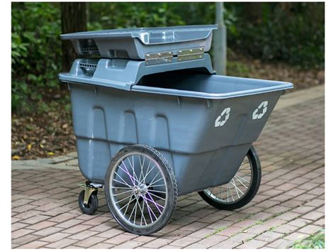 Outdoor Plastic Sanitation Cleaning Wheeled Waste Trolley Bin
