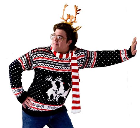 Festified Reindeer Threesome Sweater In Navy