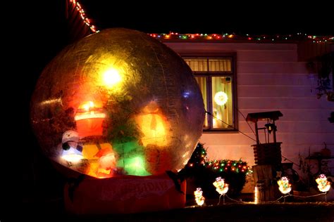Christmas Snow Globe Yard Decoration Picture  Free Photograph  Photos