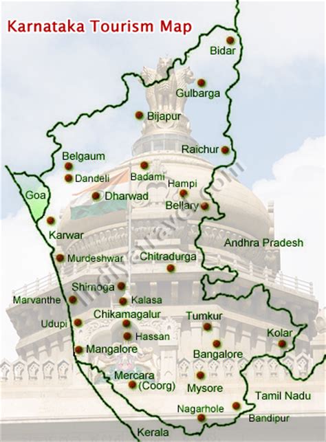 It has all travel destinations, districts, cities, towns, road routes of places in karnataka. Tourism in Karnataka - JungleKey.in Image