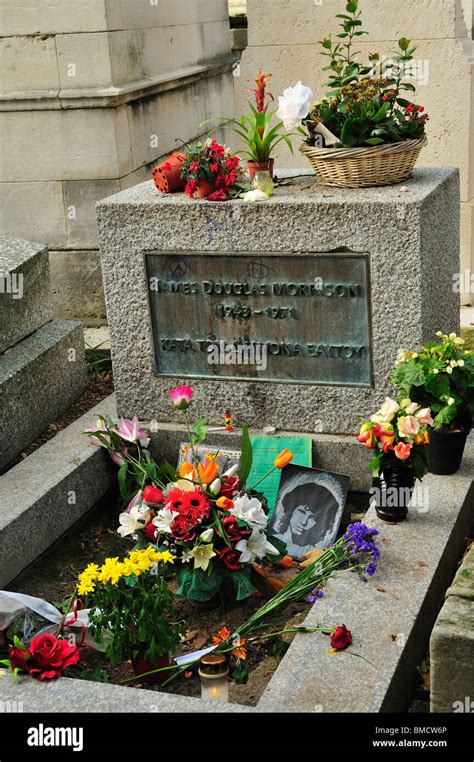 Grave Of Jim Morrison Père Lachaise Cemetery Paris Ile De France