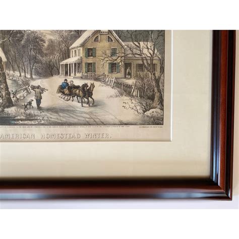Currier And Ives American Homestead Winter Handcoloured Lithograph