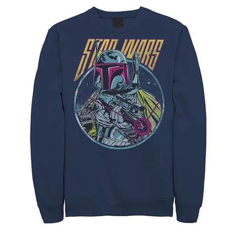 Mens Star Wars Boba Fett Neon Blaster Vintage Sweatshirt