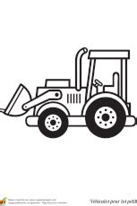 Un tracteur agricole (du latin trahere) est un véhicule. Coloriage d'un véhicule pour les petits, un tractopelle