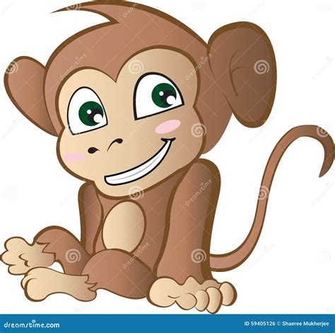 Cute Cartoon Monkey Stock Vector Illustration Of Smiling 59405126
