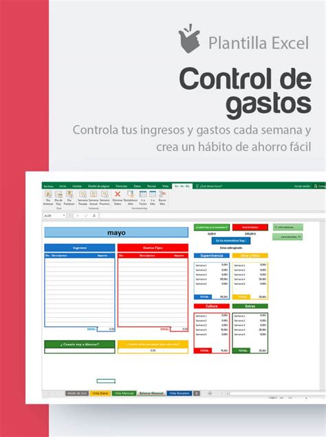 Plantilla Control De Gastos Excel Ahorro Familiar Control Gastos Hogar