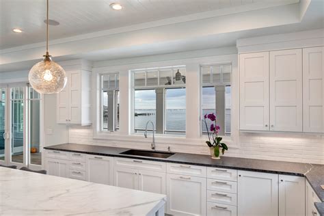 White Transitional Kitchen Design Line Kitchens In Mantoloking New