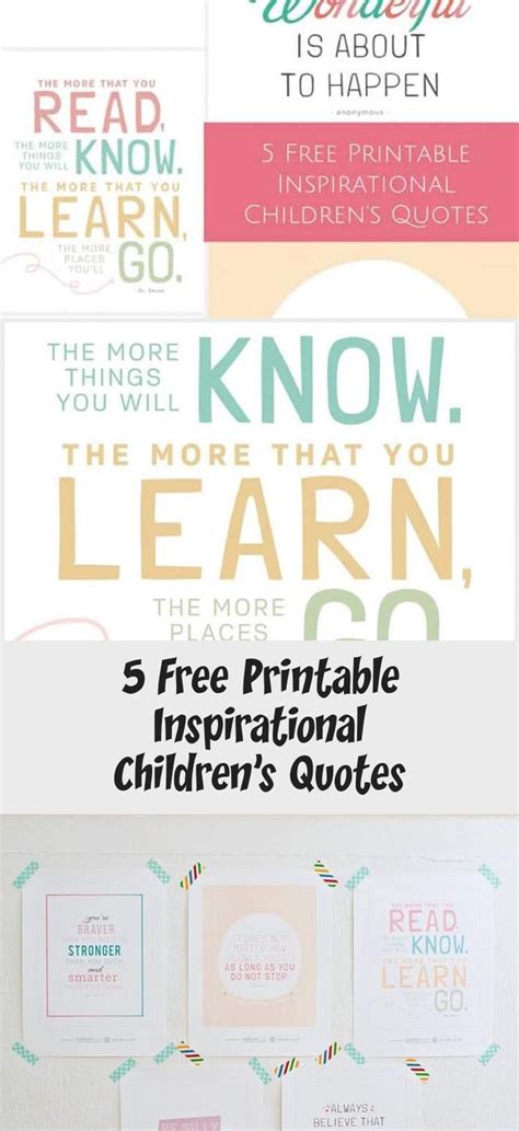 5 Free Printable Inspirational Childrens Quotes Motivational Quotes