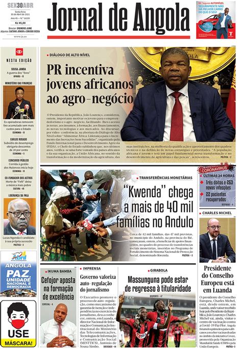 Jornal De Angola Sexta 30 De Abril De 2021