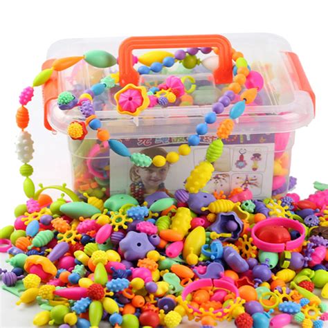 485pcs Kids Girls Colors Plastic Pop Snap Beads Toys Creativel Arts