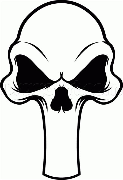 How To Draw A Punisher Skull Tattoo Step By Step Marvel