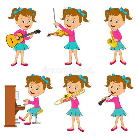 Girl Playing A Clarinet Stock Illustration Illustration Of Play 32068554