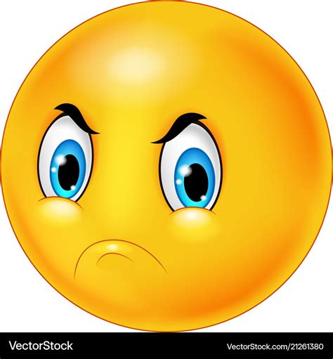 Cartoon Emoticon With Angry Face Royalty Free Vector Image