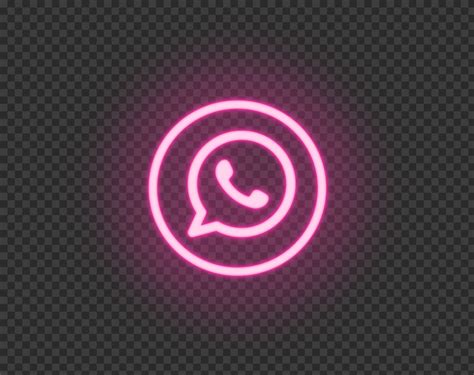 Hd Pink Neon Light Whatsapp Wa Round Circle Logo Icon Png Citypng