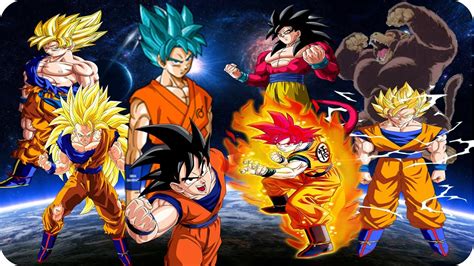 Goku Y Todas Sus Fases Personajes De Dragon Ball Dibu