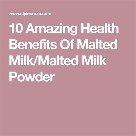 The Words 10 Amazing Health Benefits Of Malted Milk And Powdered Milk