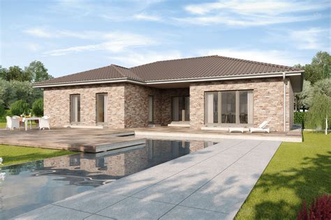 Im vergleich zu anderen haustypen hat der bungalow nämlich den nachteil, einen großen teil der wärmeenergie zu verlieren aufgrund seiner verhältnismäßig großen außenfläche. Walmdach-Bungalow mit U-förmigem Grundriss - Meran GUSSEK HAUS