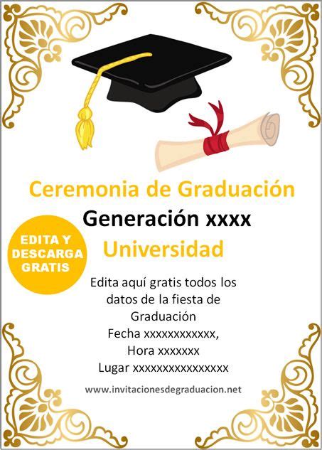 Las Mejores Ideas De Invitaciones De Graduación Universitaria Tarjetas