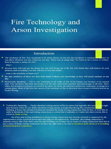 Fire Technology And Arson Investigation Pdf