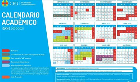 Calendario AcadÉmico Para Las Universidades De Alicante Curso 20202021