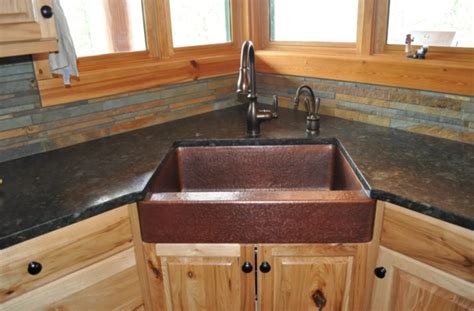 Modern kitchen island with black countertop. 23 Corner Kitchen Sink Ideas For Best Cooking Experience