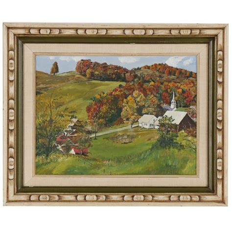 Attributed To Diana Johnston Autumn Landscape Oil Painting 1974 Ebth