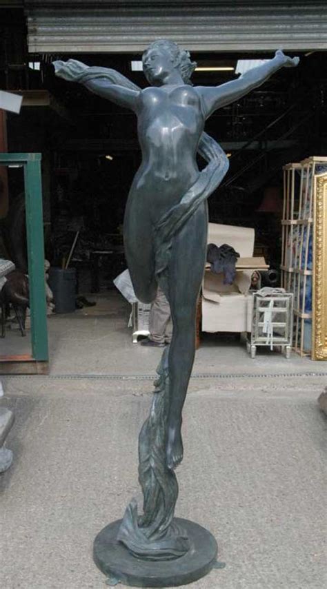 Ft Art Deco Bronze Lady Figurine Statue Garden Art