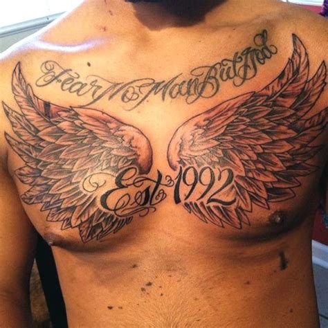 angel wings tattoos on chest