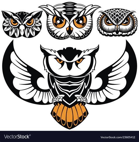 Birds Owls Royalty Free Vector Image Vectorstock