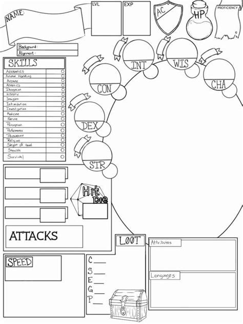 I Designed A Dandd 5e Character Sheet Today It Has A Blank Space To Draw