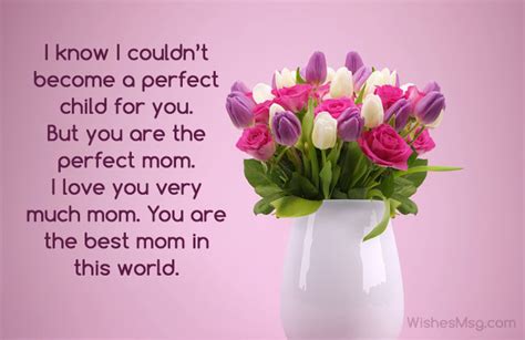 Beautiful Message For Mother I Love You Mom Quotes Wishesmsg