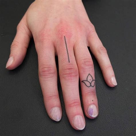 Hand Poked Minimalist Finger Tattoos