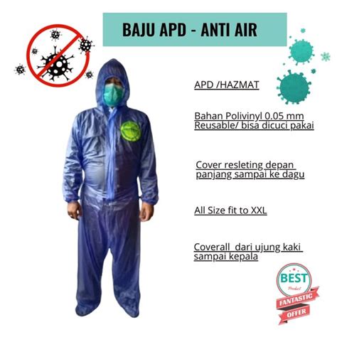 Jual Baju Apd Anti Air Baju Hazmat Coverall Alat Pelindung Diri