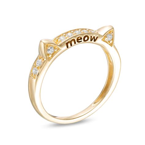 Childs Cubic Zirconia Cat Ears Ring In 10k Gold Size 4 Piercing Pagoda