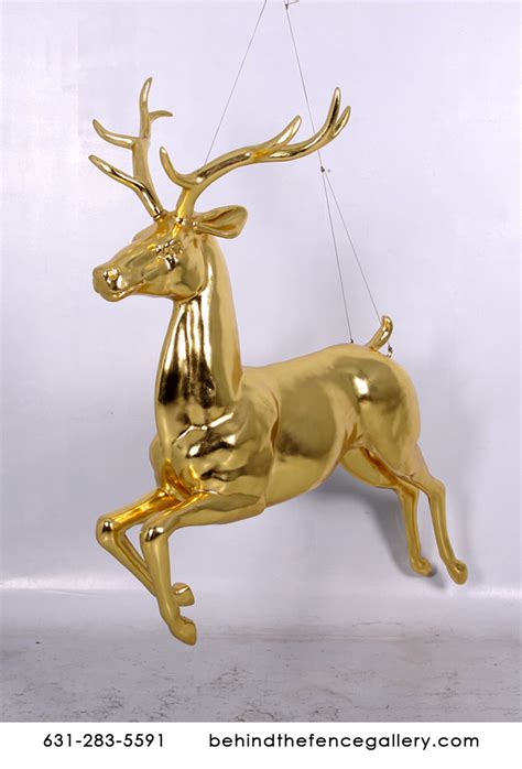 These gorgeous reindeer napkins, with gold foil detail and a scalloped edge, will look so stylish at your festive celebrations. Gold Hanging Reindeer Statue Gold Hanging Reindeer Statue : Life size statues, Life Size Statues