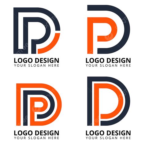 Letter P Clipart Vector Letter D P Unique Logo Design Collection D P